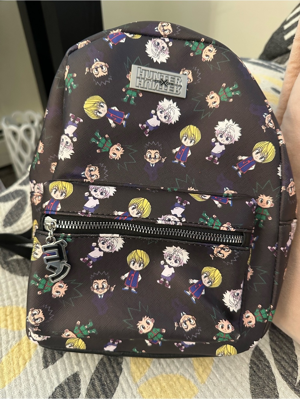 Hot Topic Black Mini Backpack with Colorful Anime Character Print